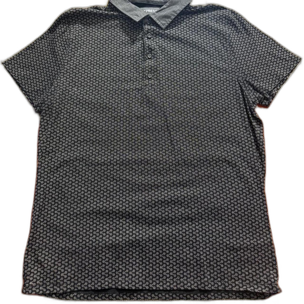 Express Men's Black and Grey Polo-shirts sz XL